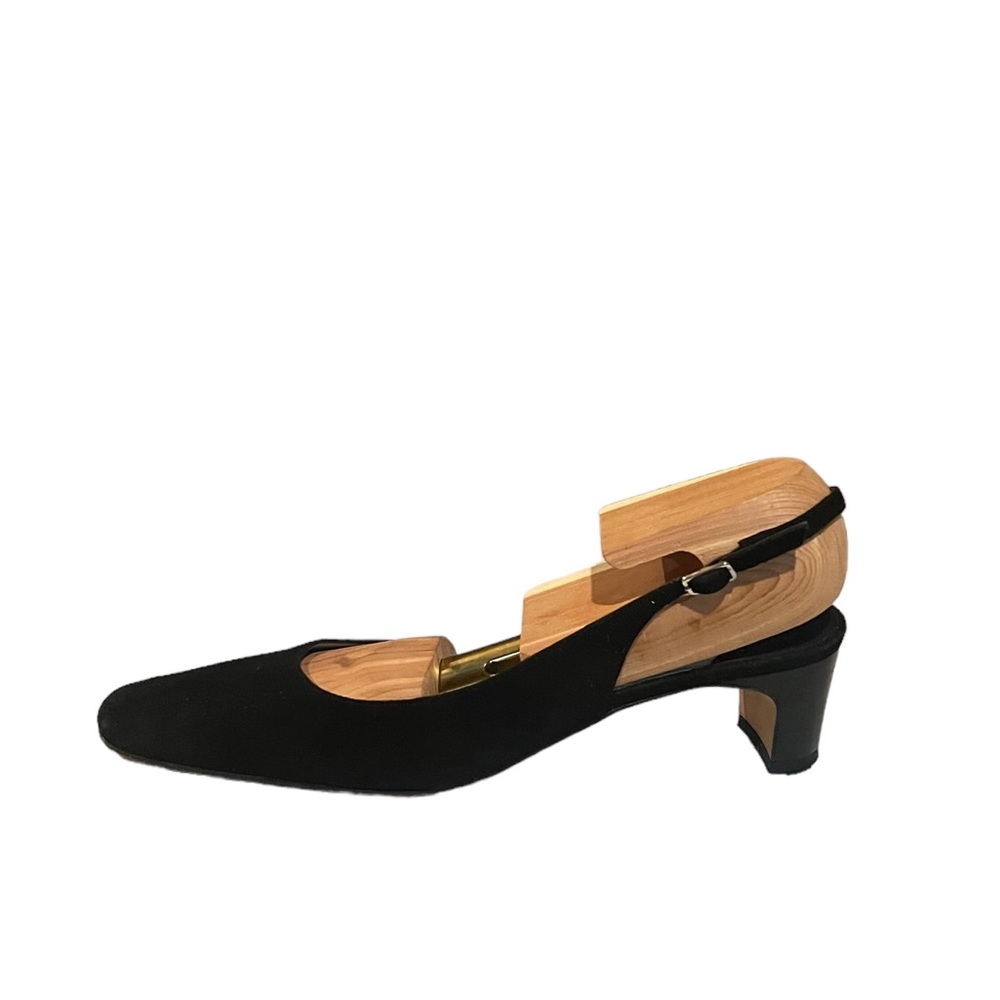 Talbot’s Black Suede Slingbacks with Kitten Heels